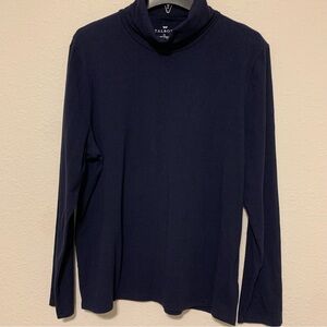 Talbots Women’s XL Navy Turtleneck Sweater Long Sleeves Cotton blend Soft Cozy